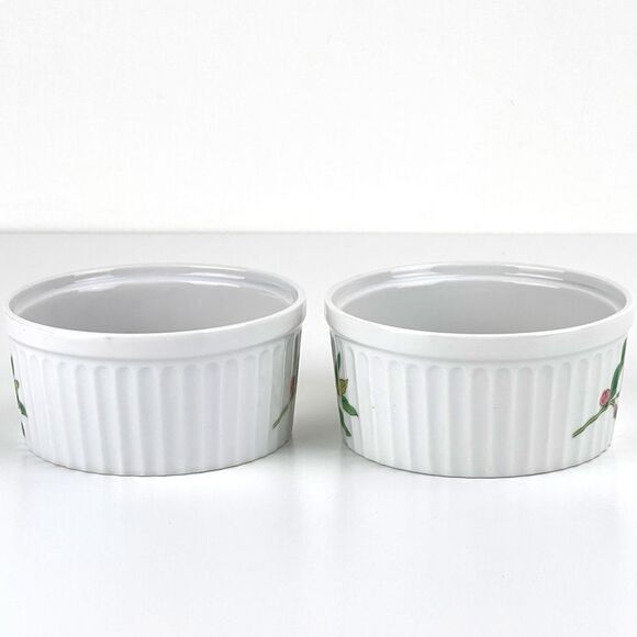 Shafford Herbs & Spices Set of 2 Ceramic Ramekins Baking Dishes 4" Botanical Art - Picture 3 of 8